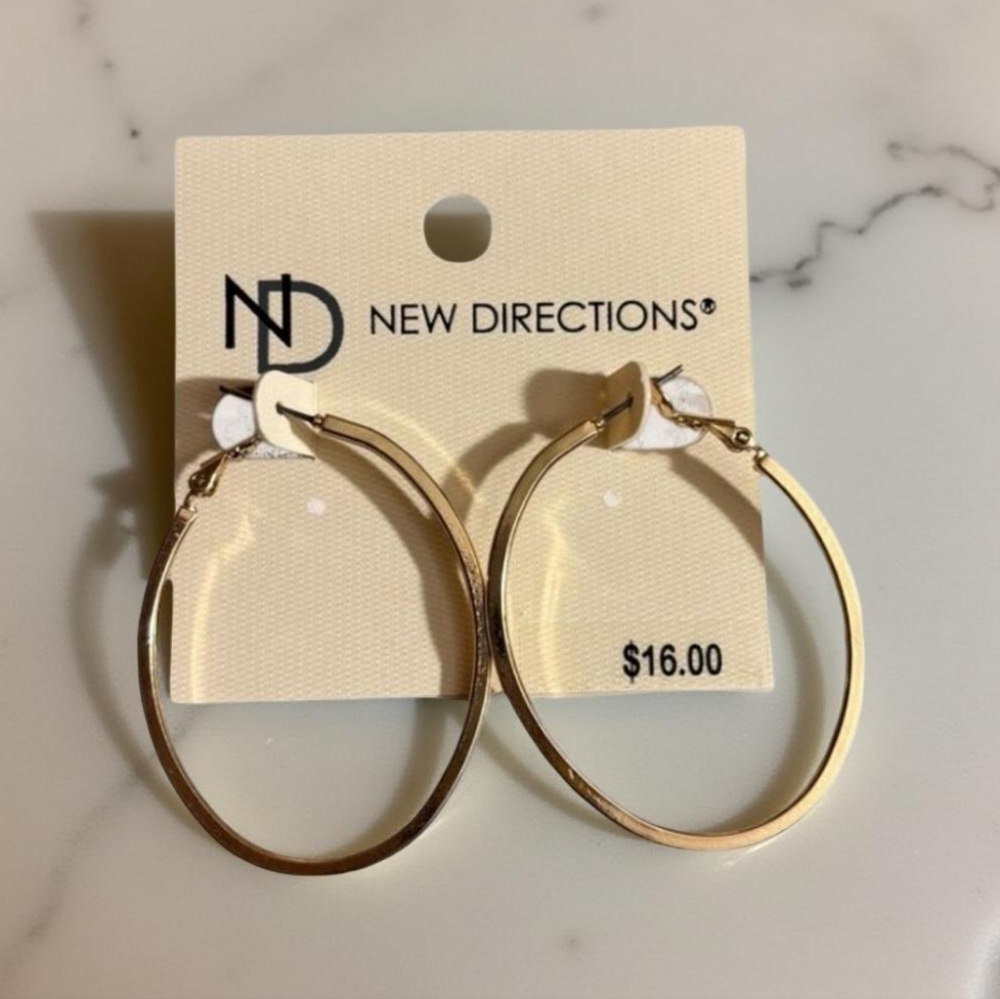 New Direction Gold Hoop Earrings